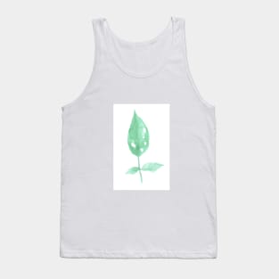 green, leaf, plant, tree, ecology, environment, nature, natural, watercolor, art, painted, hand-drawn Tank Top